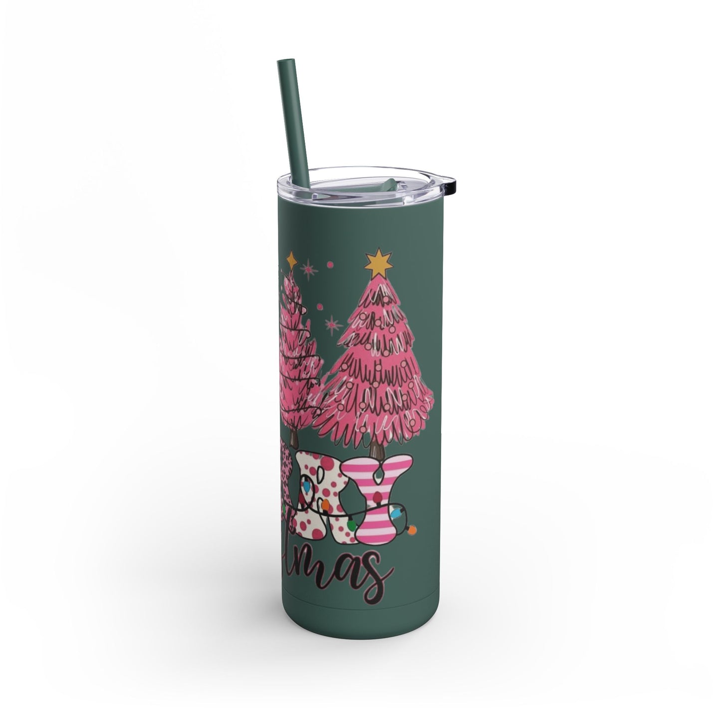 Christmas Tree Tumbler - 20oz Skinny Matte Drinkware Christmas gift mug