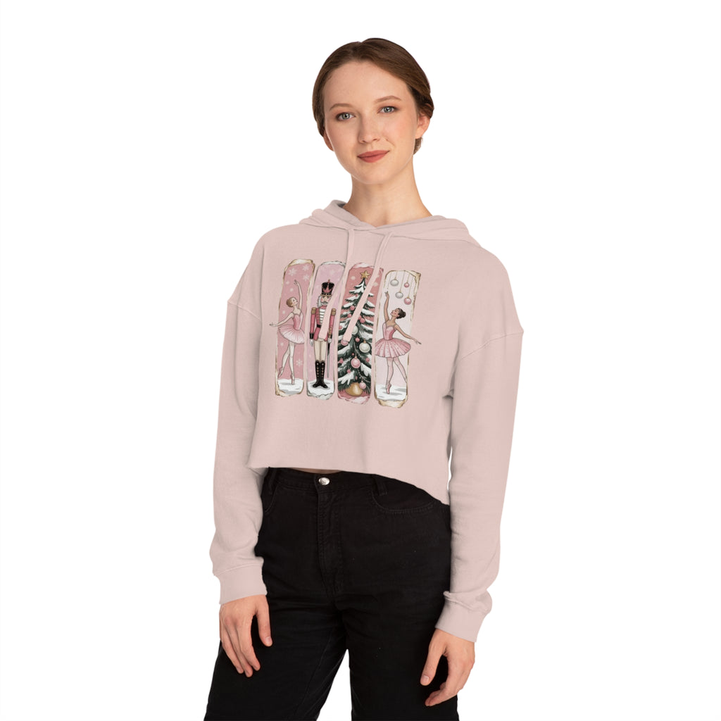 Nutcracker Ballerina Cropped Hoodie  Holiday Dance Sweater Cartoon Christmas T-shirts and Sweaters