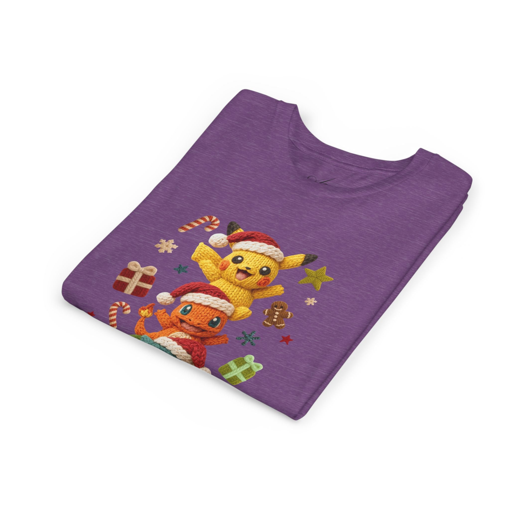 Kids Holiday Tee  Cute Stacked cartoon Characters Christmas Design