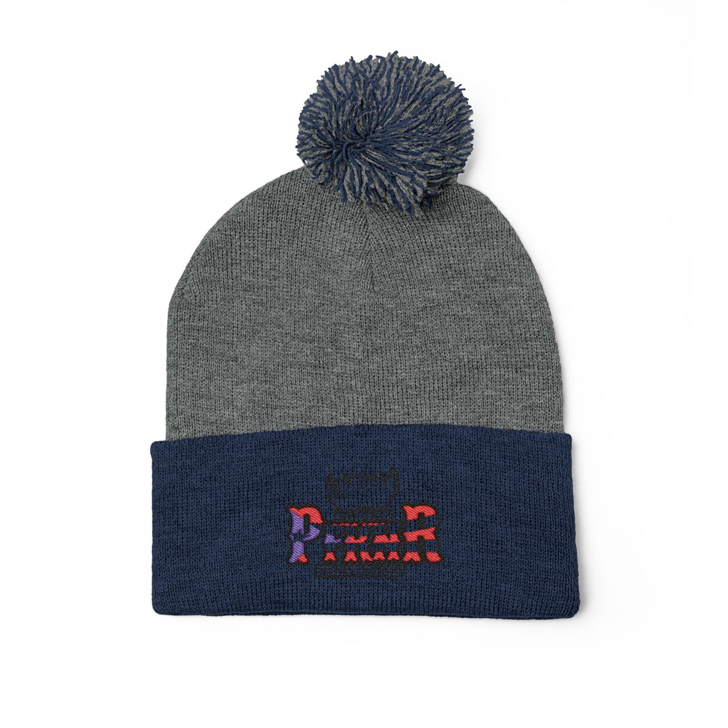 Puerto Rico–inspired hat  Embroidered Pom-Pom Knit Cap