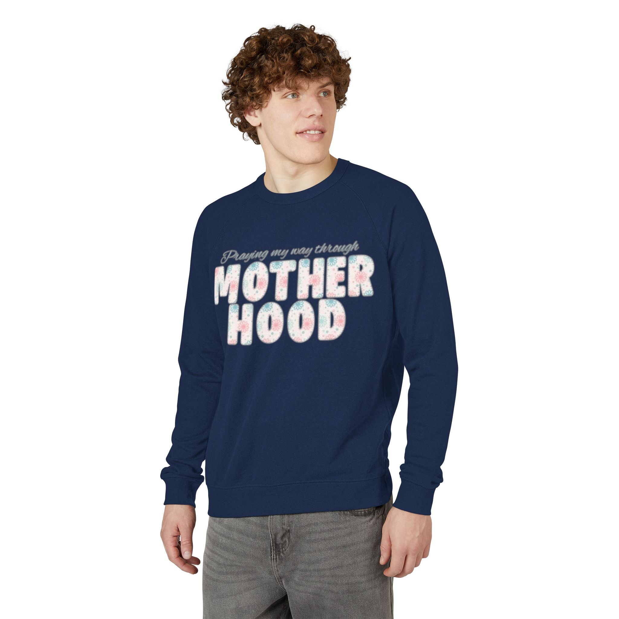 Motherhood Crewneck Sweatshirt  'Blessed with the Chaos' Raglan Pullover for Moms