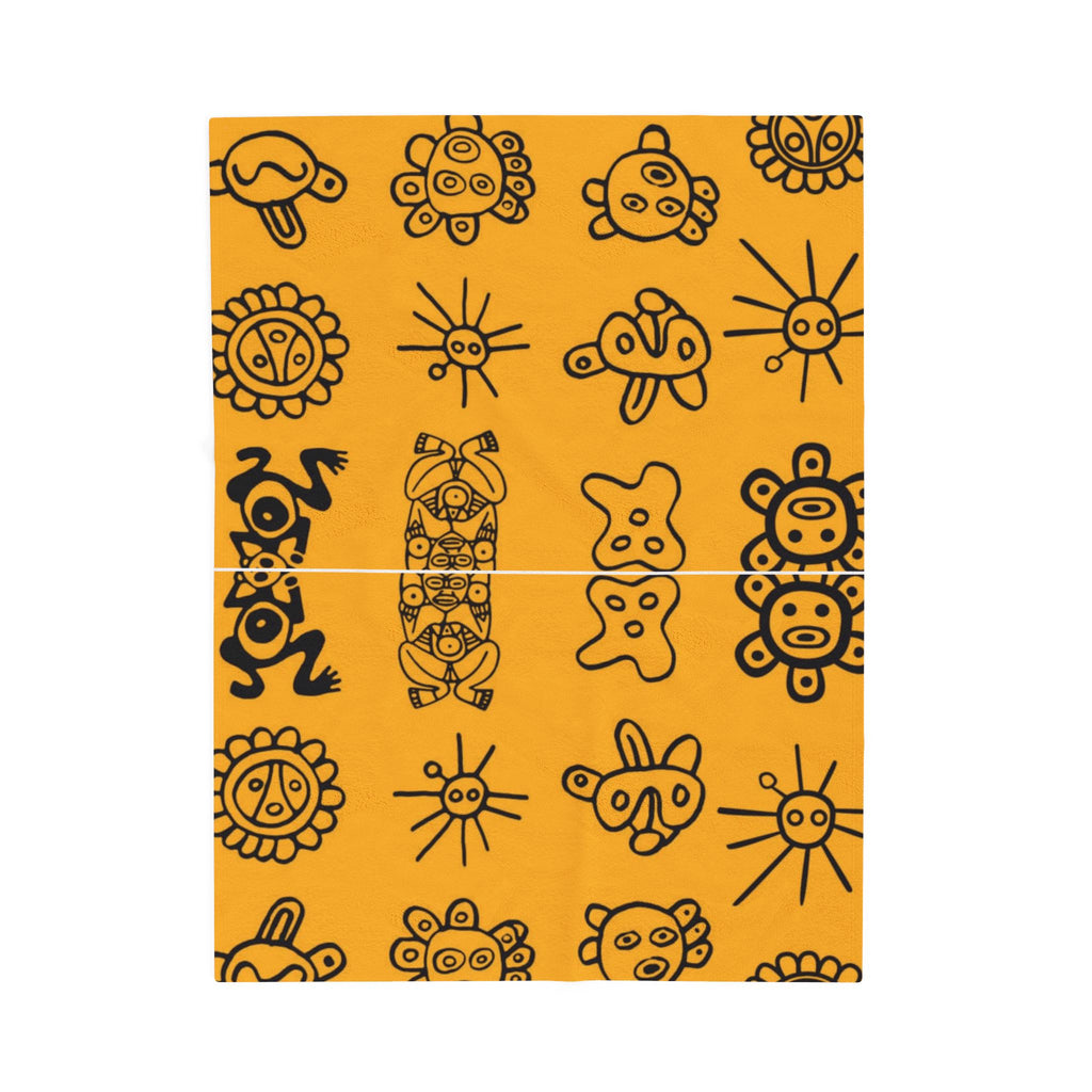 Puerto Rican Christmas patterns & cultural art  Tribal Sun & Totem Pattern Cozy Throw