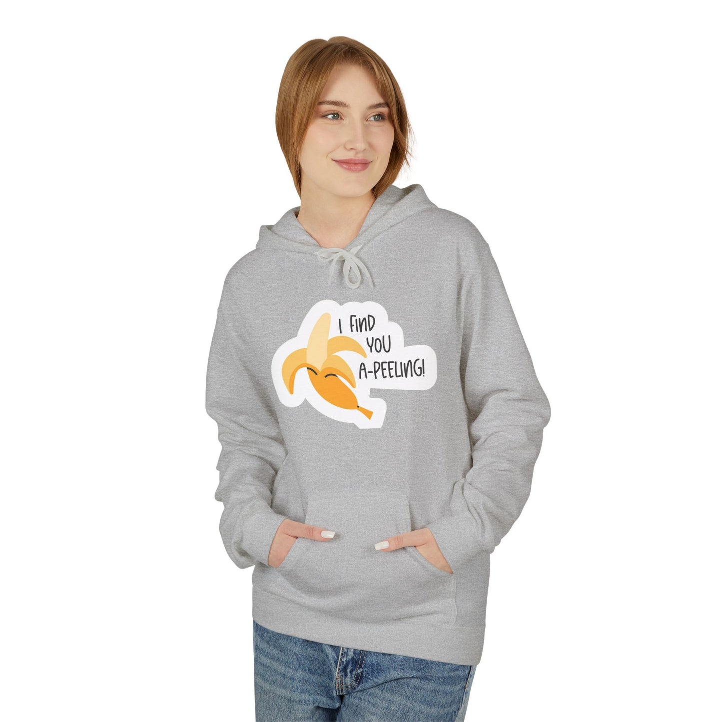 Peeling Banana Hoodie  "I Found You (Peeling)" Cute Fruit Pun Pullover