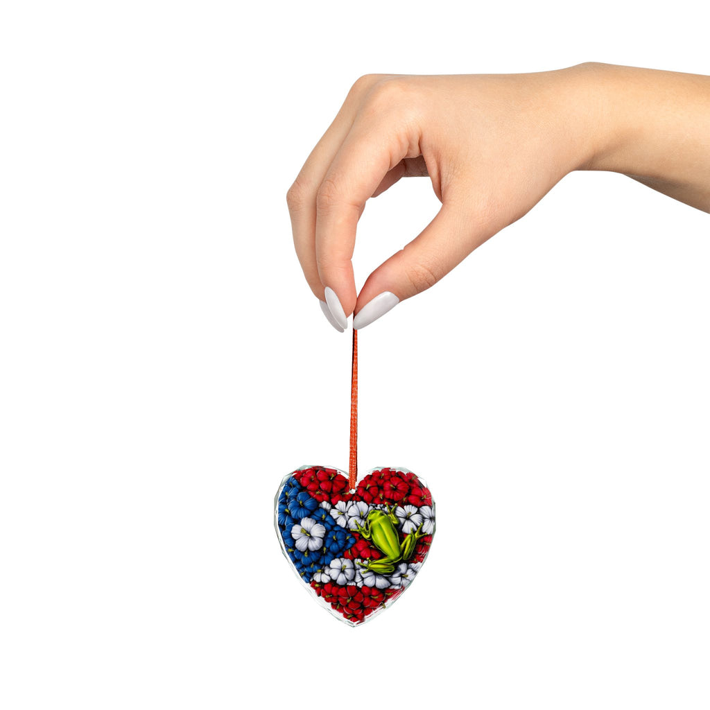 Boricua Pride Glass Ornament – Puerto Rico Island Decor Gift