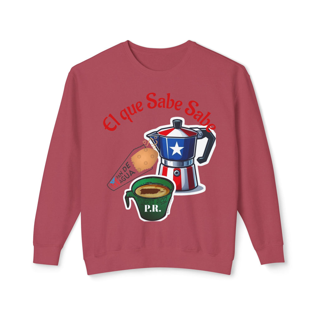 Crewneck Sweatshirt — "El que Sabe Sabe" Puerto Rico Coffee Design