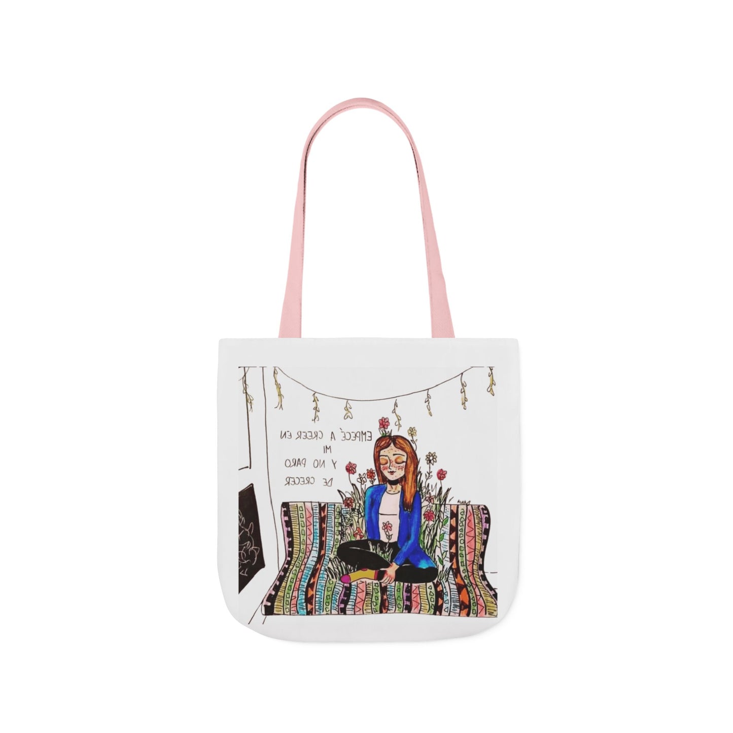 Lleva inspiración contigo a donde vayas Bohemian Style Canvas Tote Bag, Inspirational Art, Ideal for Gifts, Eco-Friendly Shopping, Beach Days, Travel Adventures
