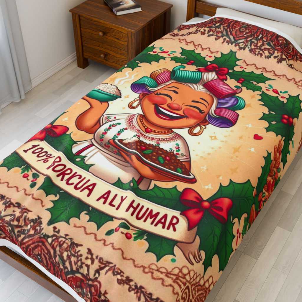 Loving blanket made just for GrandmaVelveteen Plush Blanket  100% Boricua Holiday Kitchen Mama Design
