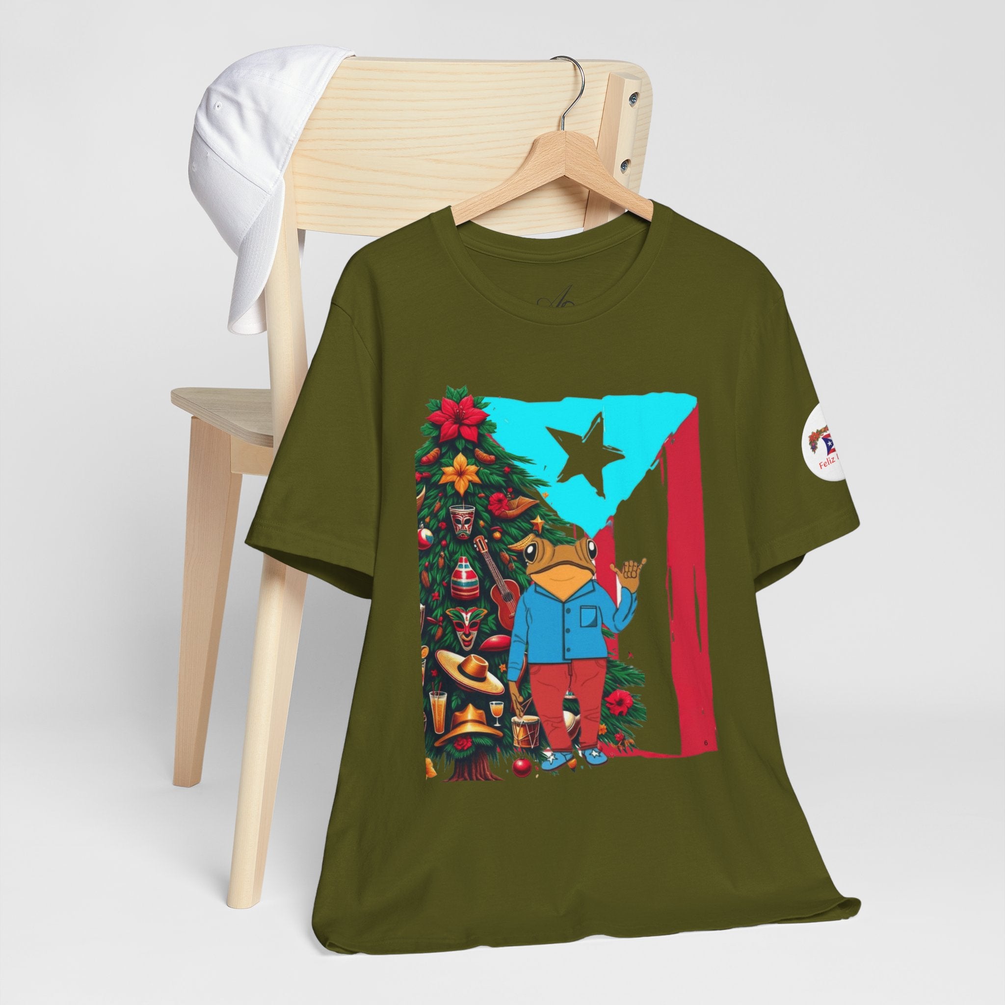 Puerto Rico Holiday T-Shirt  Coquí by Christmas Tree Graphic Puerto Rico’s Navidades