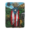 Puerto Rican Flag Sherpa Blanket  Boricua Culture Fleece Throw Cozy Fleece Throw