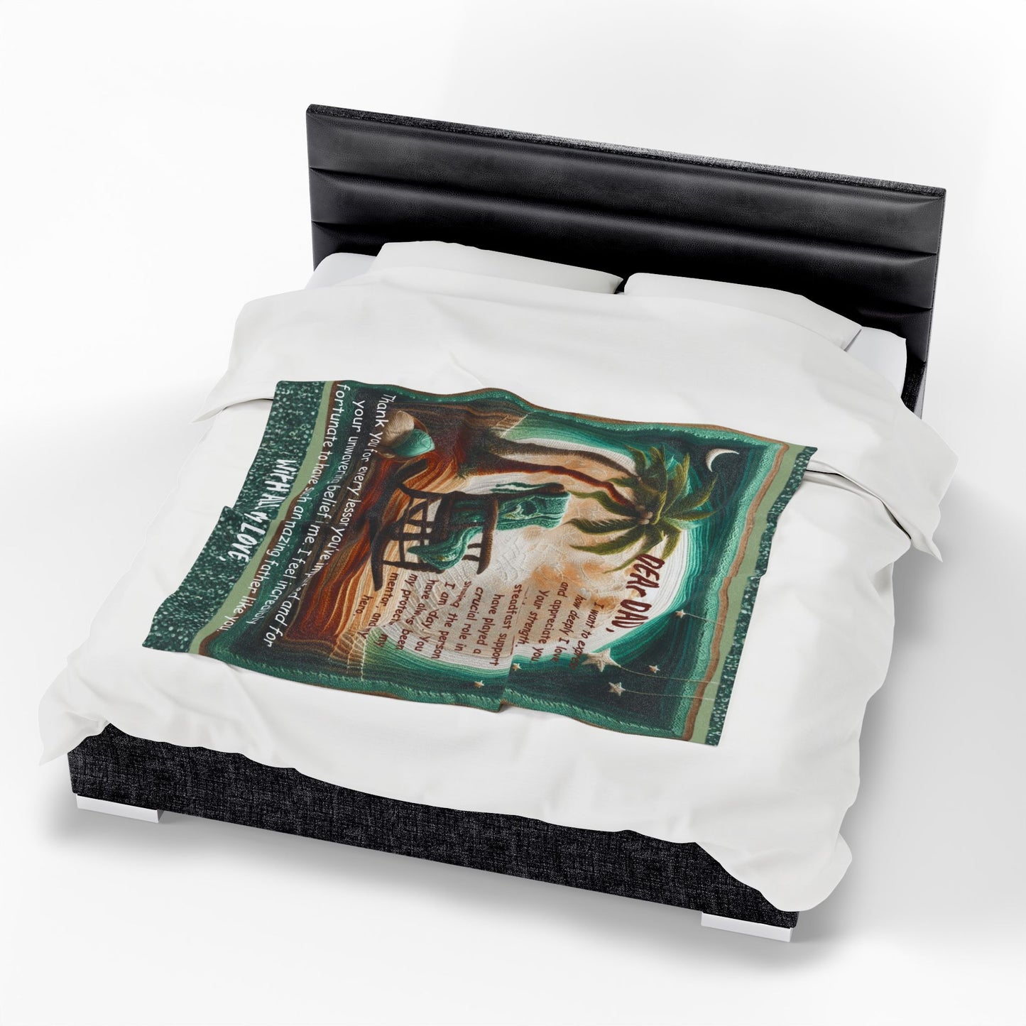 Dear Dad Velveteen Plush Blanket  Sentimental Father’s Day Gift with Rocking Chair Poem