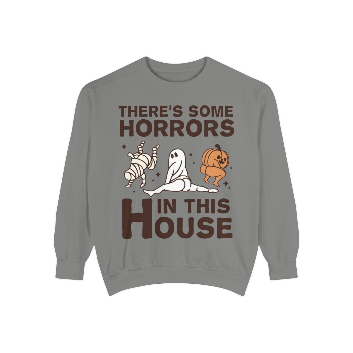 Halloween Themed Unisex Sweatshirt - Fun Ghosts & Mummy Design for Fall, Cozy Casual Wear, Halloween Party, Gift for Friends, Autumn Vibes