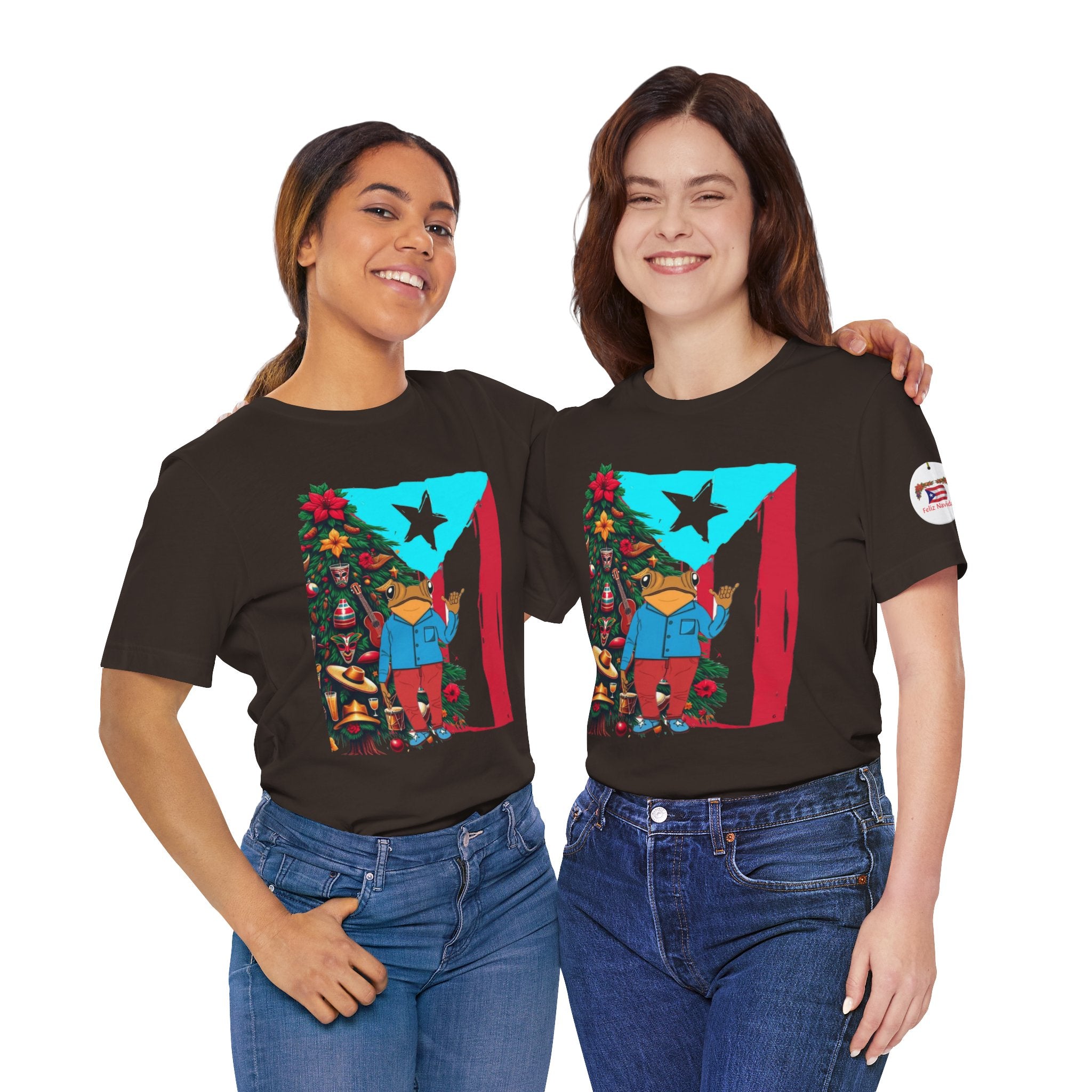Puerto Rico Holiday T-Shirt  Coquí by Christmas Tree Graphic Puerto Rico’s Navidades