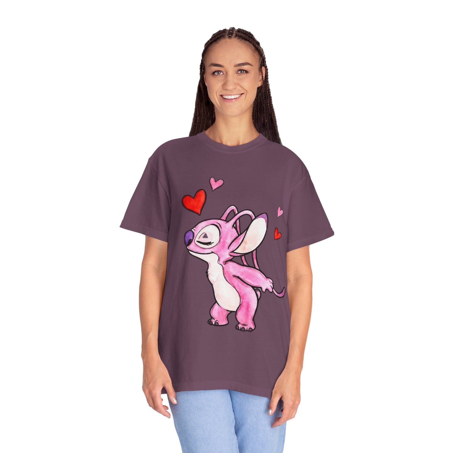 T-Shirt — Cute Pink Cartoon Creature with Hearts | Valentine’s Gift Tee