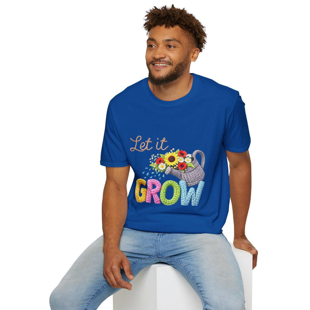 Let It Grow T-Shirt — Floral Watering Can Garden Tee