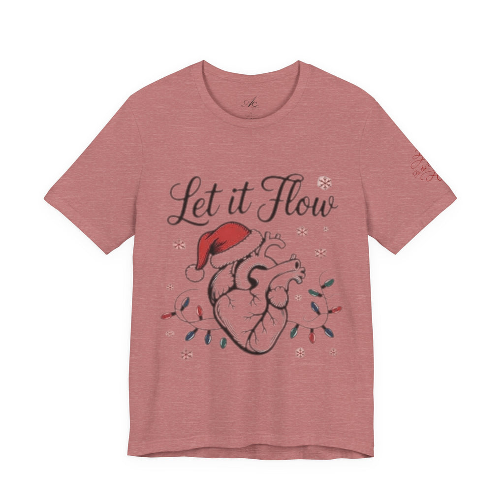 Let It Flow Heart Tee  Christmas Anatomical Heart Shirt