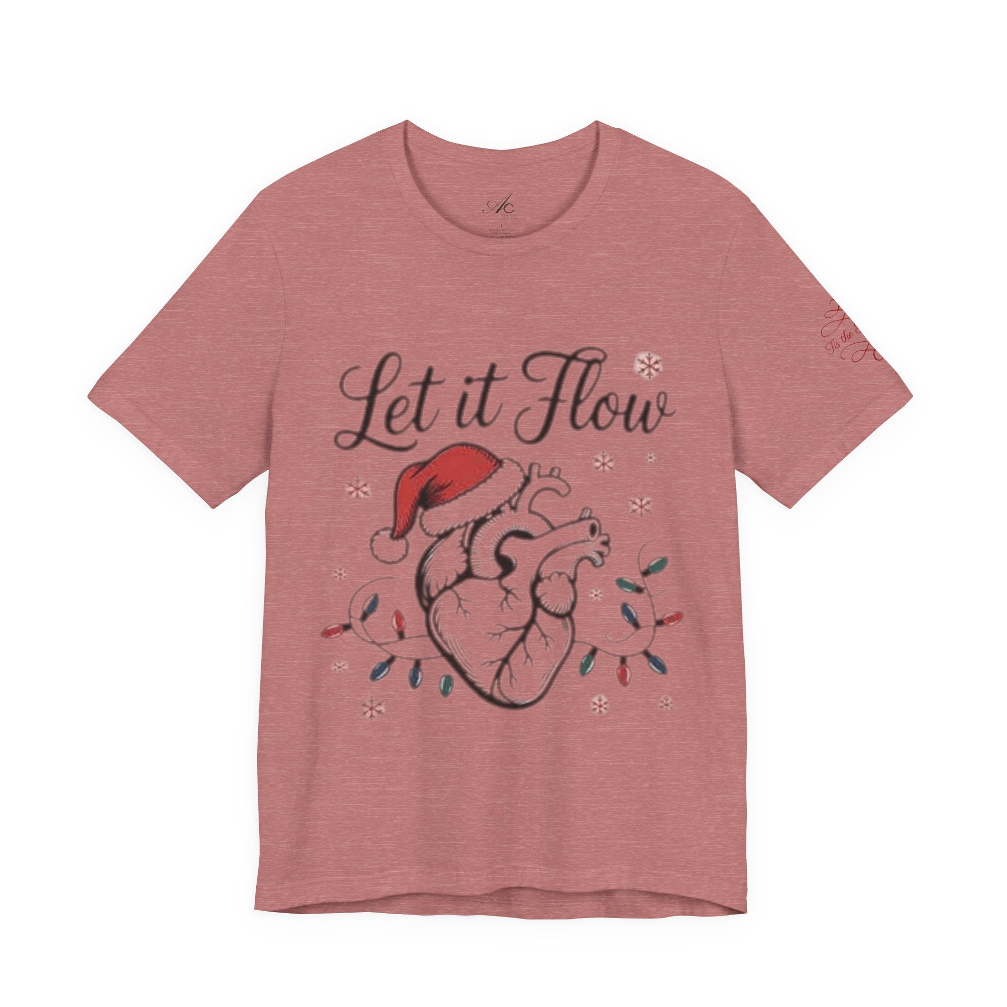 Let It Flow Heart Tee  Christmas Anatomical Heart Shirt