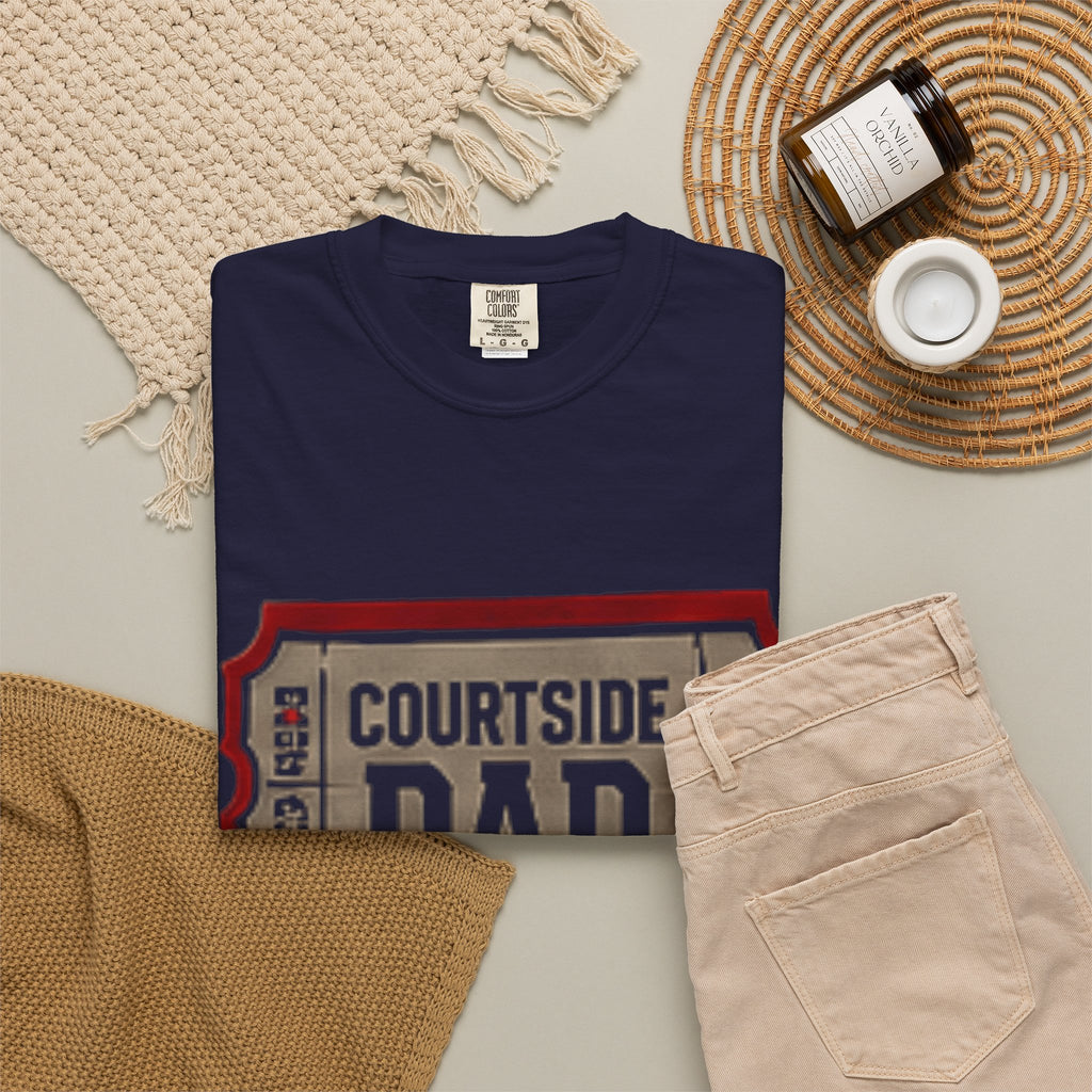 Courtside Dad T-Shirt — Vintage Ticket-Style Basketball Dad Tee