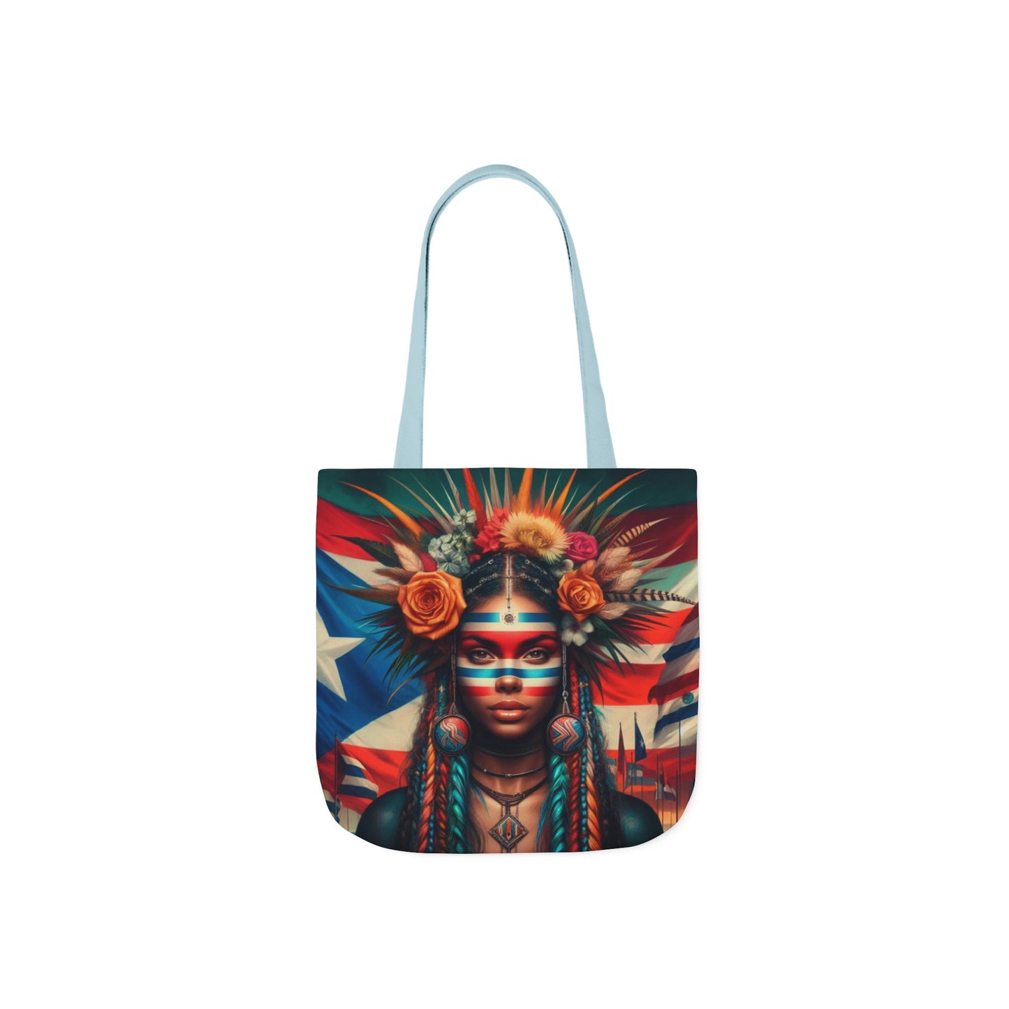 PUERTO RICO Canvas Tote Bag, 5-Color Straps