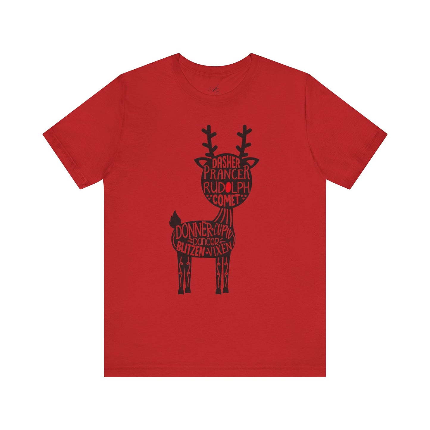 Christmas Reindeer Graphic Tee - Unisex Jersey Short Sleeve Shirt