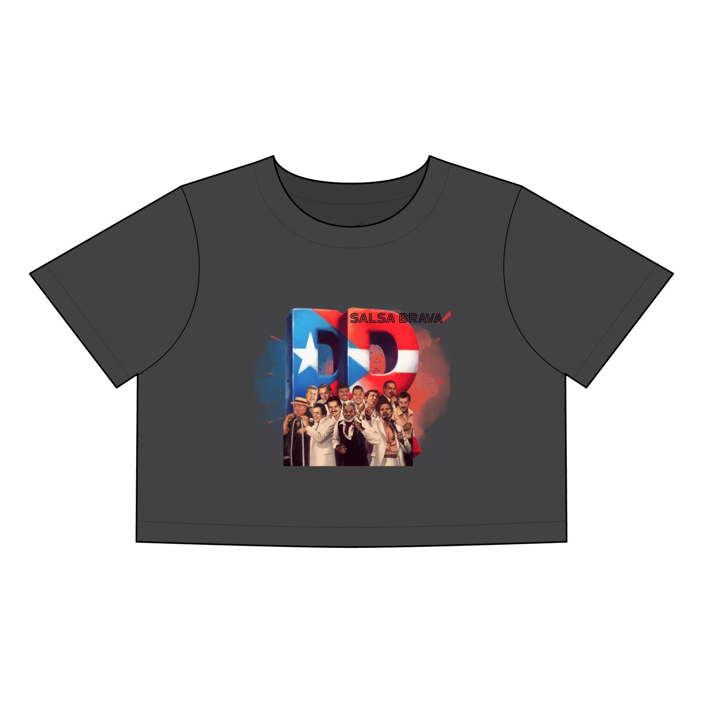 Salsa Brava PR Pride Crop Tee, Women's Faded Crop Top, Casual Summer Tee, Festival Wear, Gift for Texas Lovers