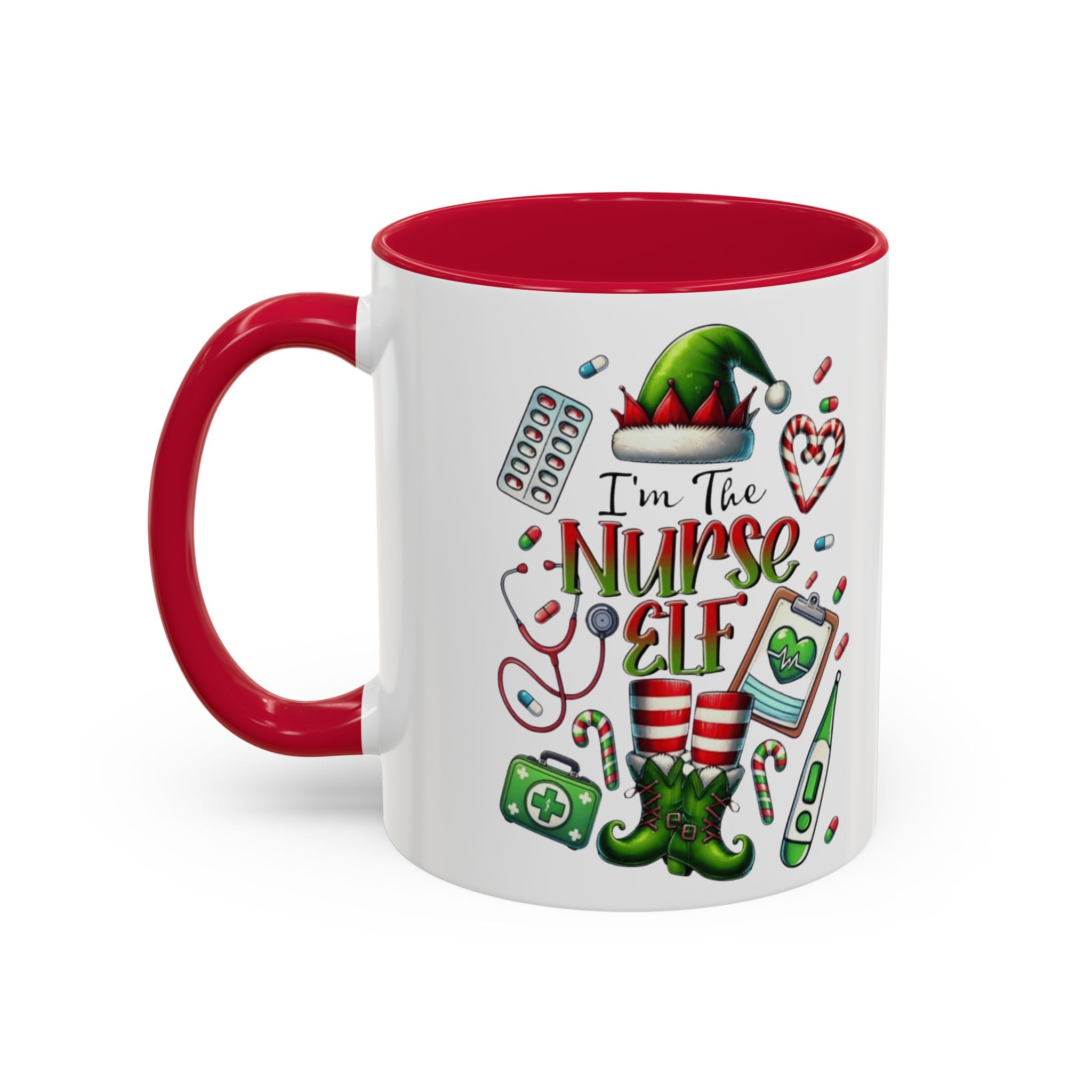 Nurse Elf Coffee Mug — Christmas Medical Holiday Gift (11oz & 15oz) Medical Christmas Mug