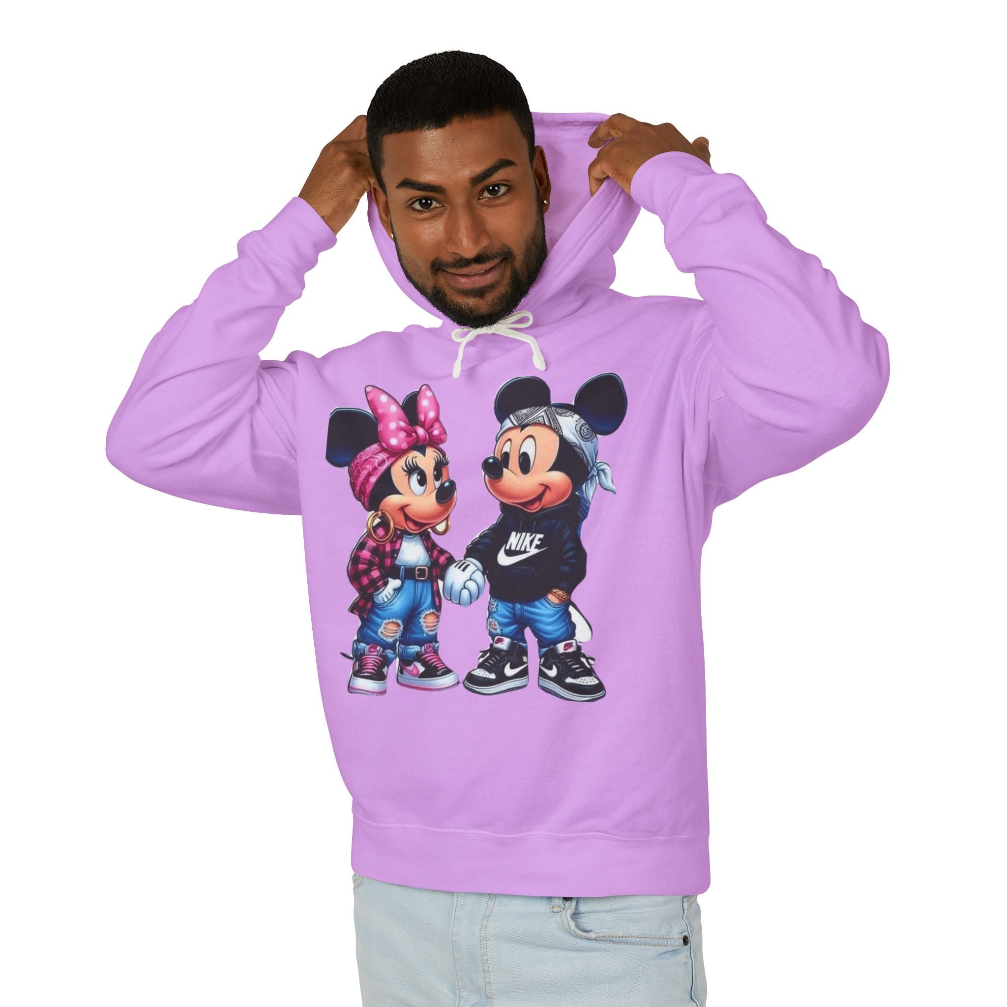 Valentine Cartoon Couple Hoodie  Cute Mickey & Minnie Style Graphic