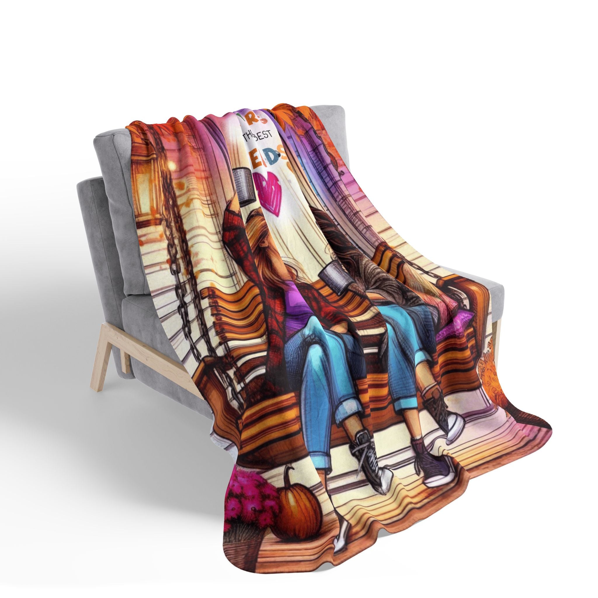 Sisters Make the Best Friends Sherpa Blanket — Cozy Autumn Sister Gift Blanket Gift for Sister