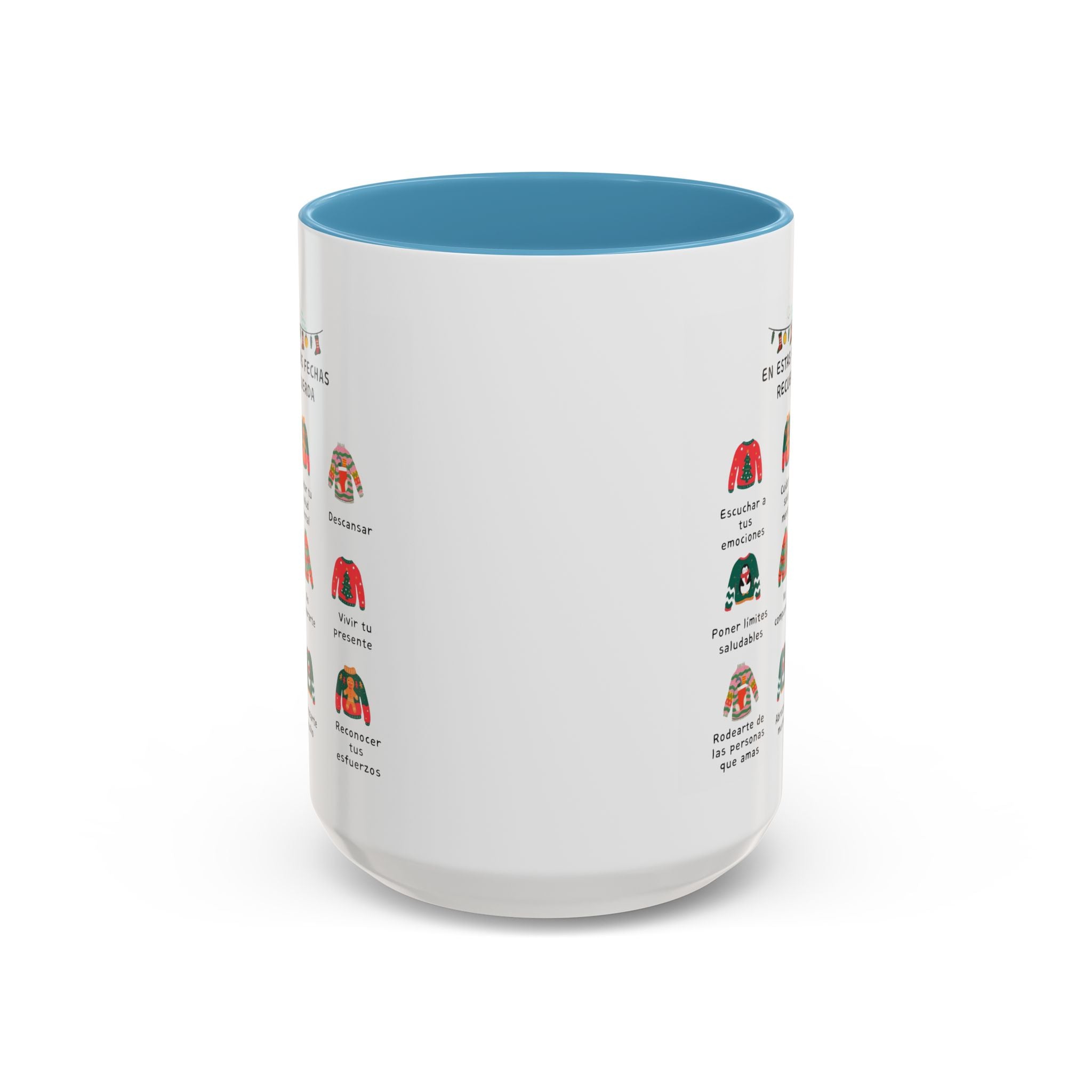 Coffee Mug — 'En Estas Fechas Recuerda' Holiday Sweater Reminder Accent Mug (11/15oz)