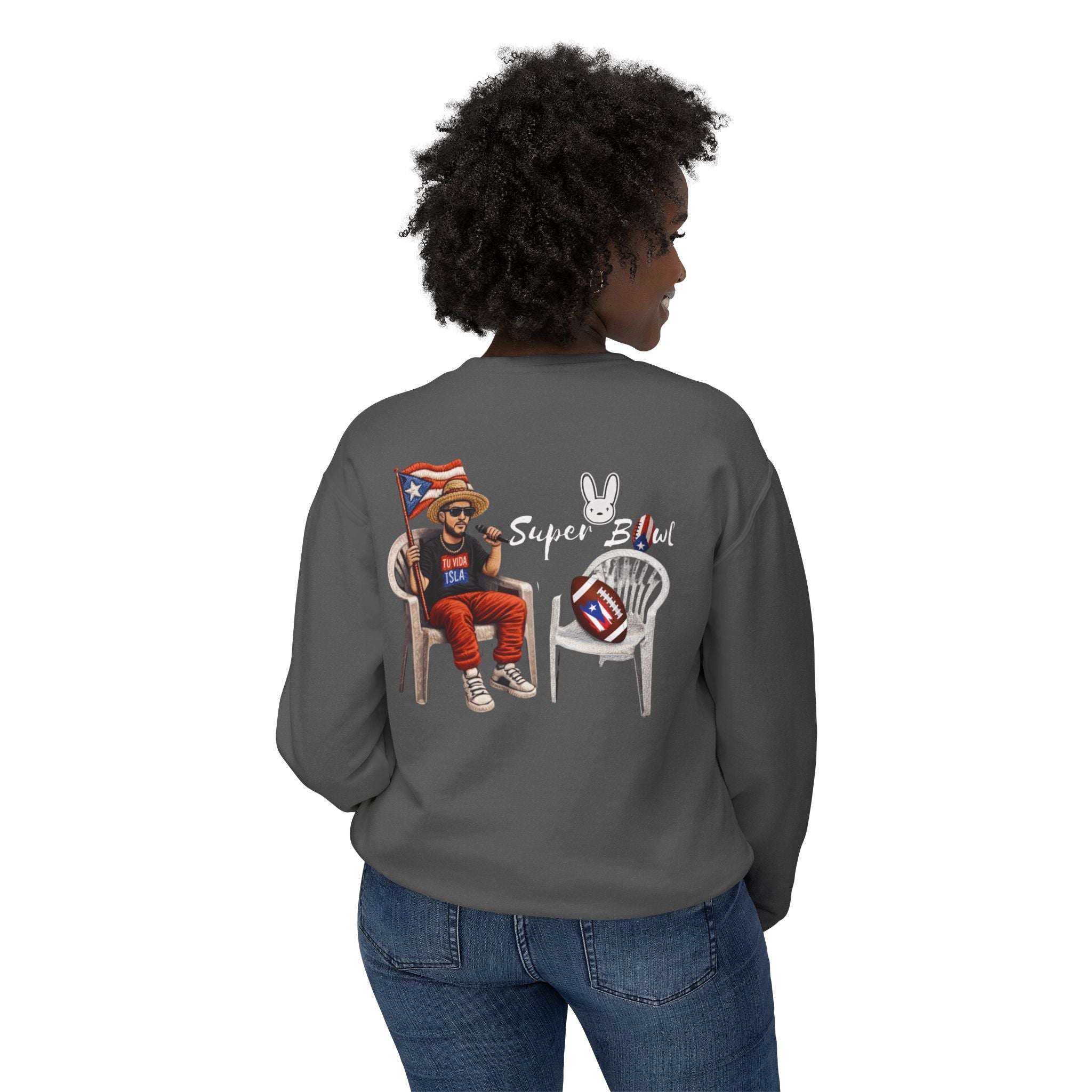 Benito Super Bowl 94 Puerto Rico Shirt Chair Vibes Crewneck Sweatshirt