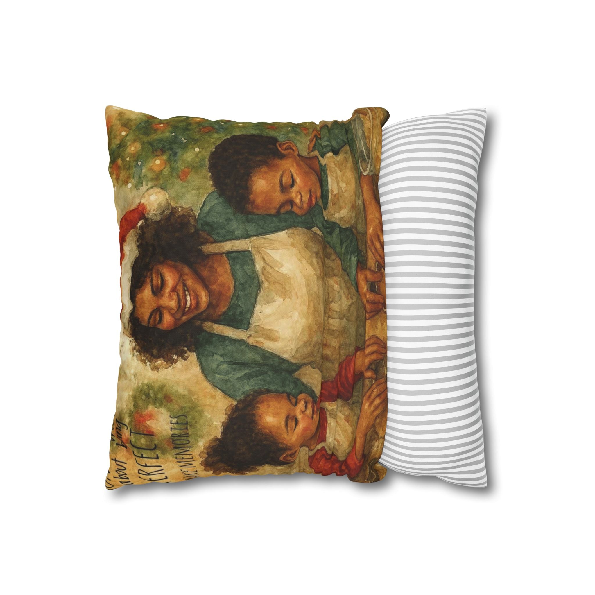 Holiday Baking Family Pillowcase — Square Decorative Throw Pillow