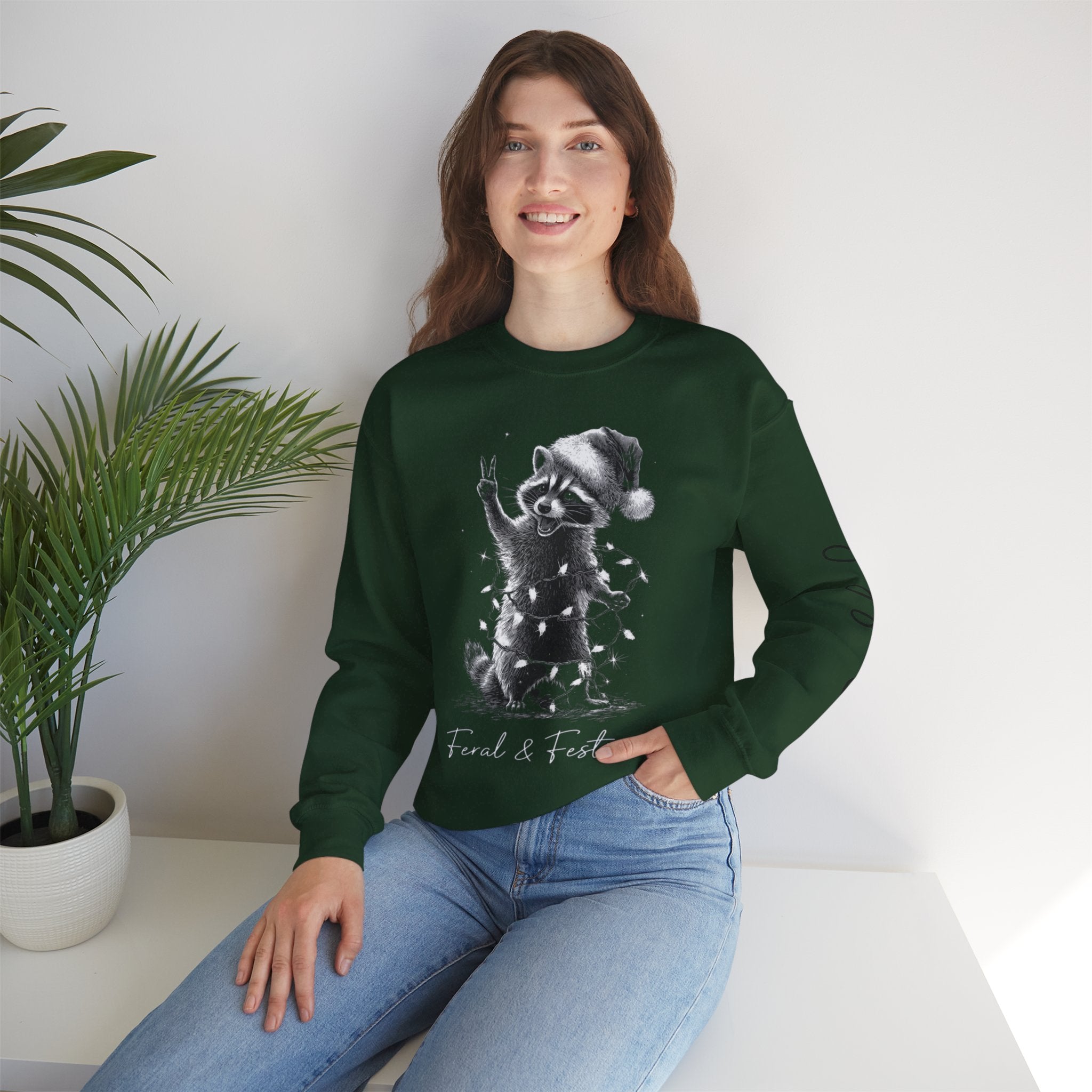 Holiday Raccoon Crewneck Sweatshirt Christmas Tshirts and sweaters,