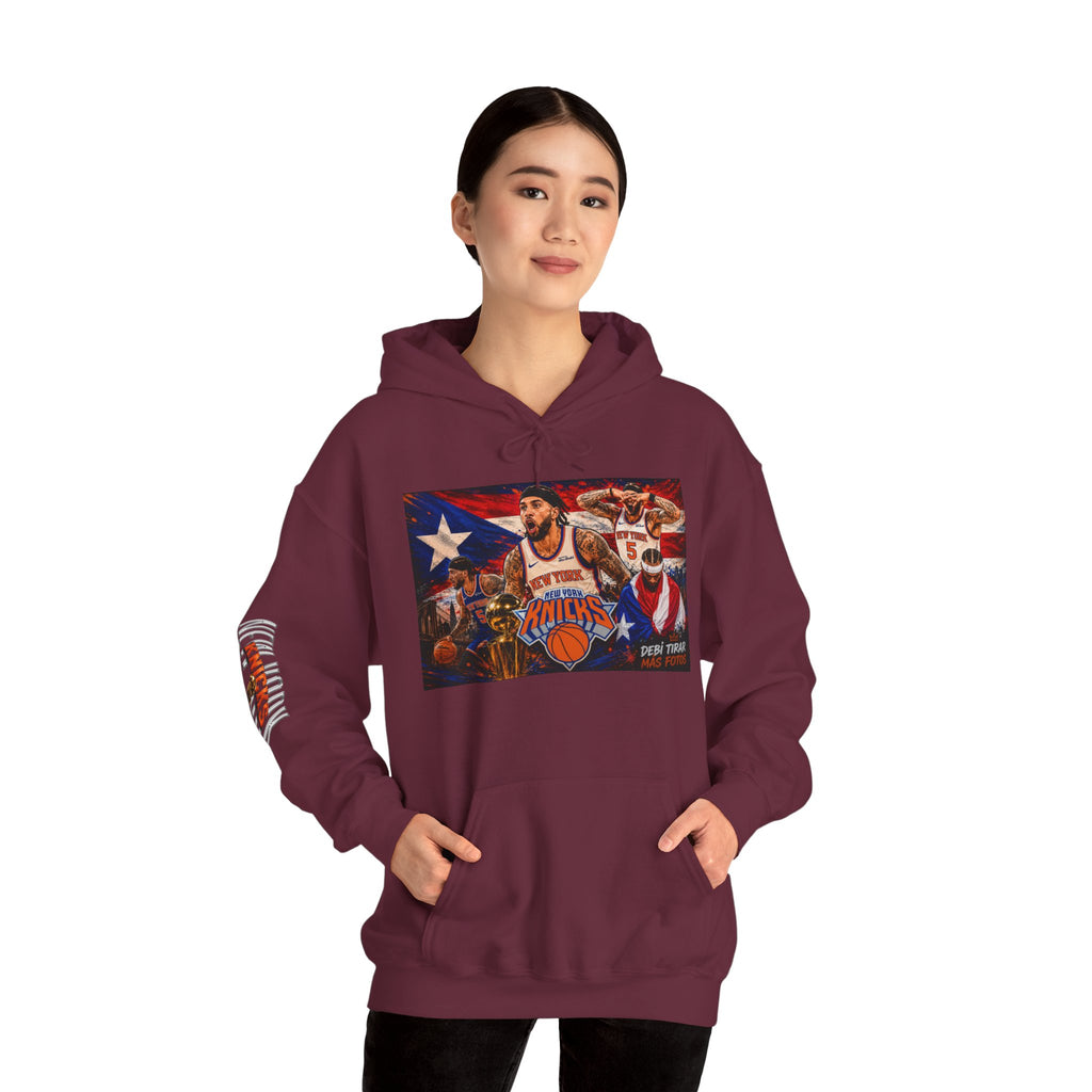 NY-K Retro Player Collage Hoodie — Basketball Fan Sweatshirt