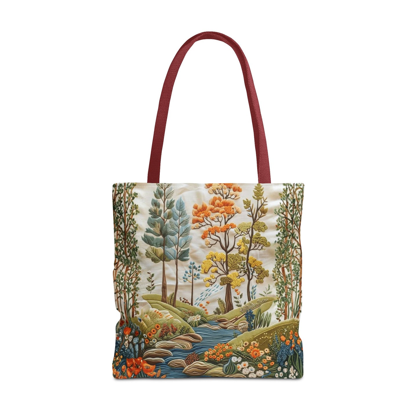 Scenic Meadow Tote Crochet-Decorated Tote Bags
