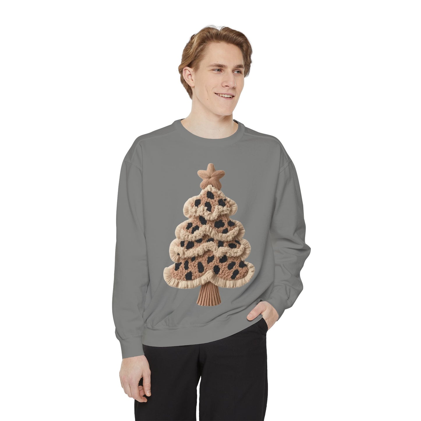 Leopard Knit Christmas Tree Sweatshirt unique festive designs and joyful