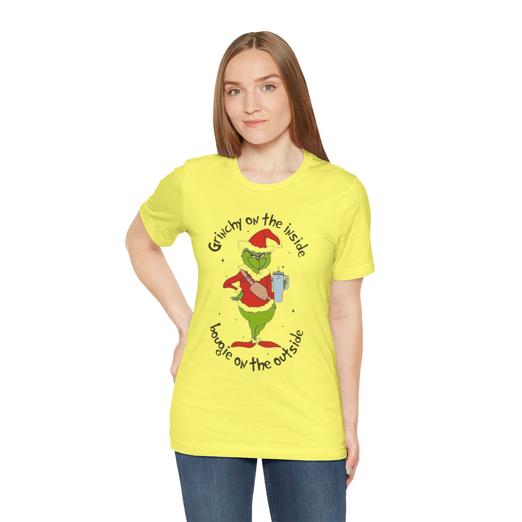 Grinch-Inspired Holiday Tee: 'Grinchy on the Inside, Boogie on the Outside'