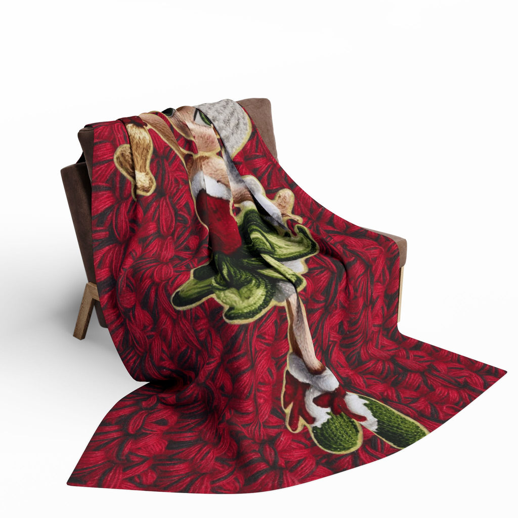 Christmas Fairy Fleece Blanket – Vintage Tinker Bell Holiday Throw