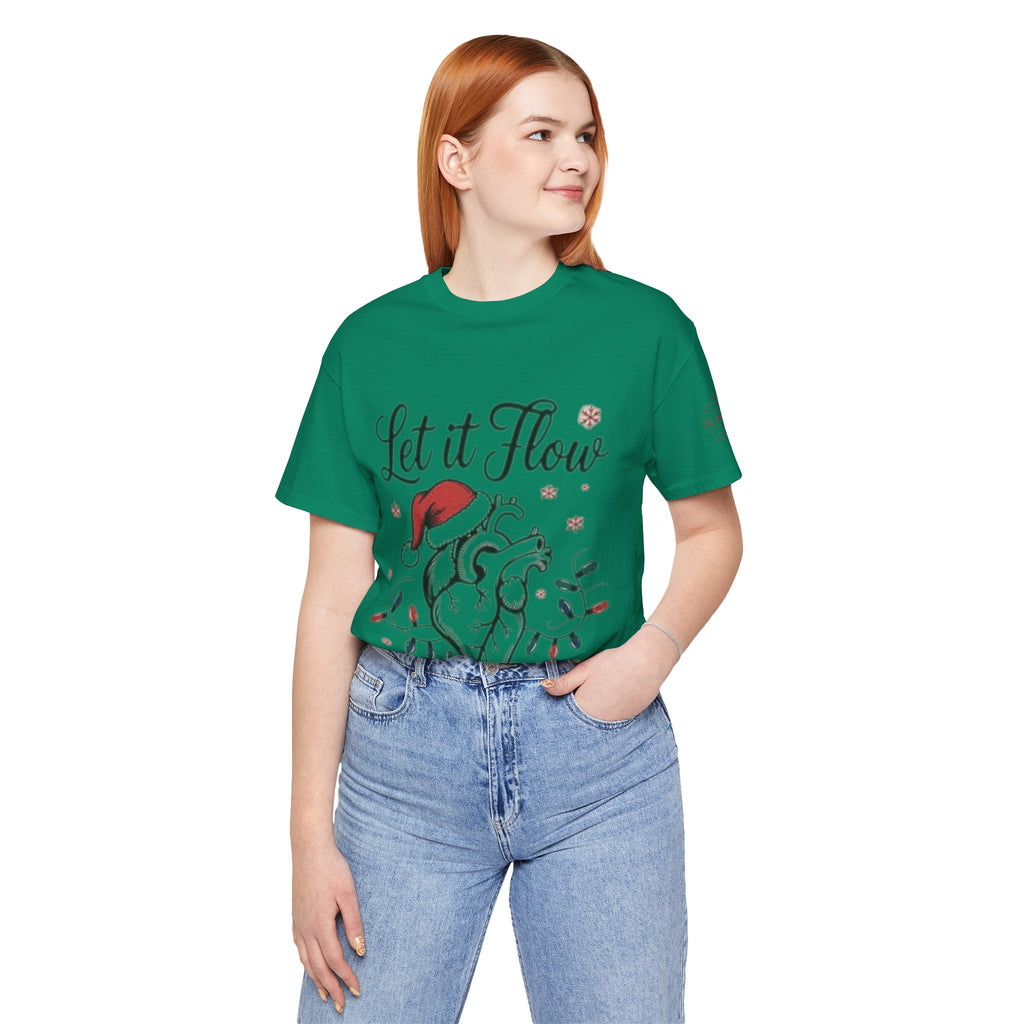 Let It Flow Heart Tee  Christmas Anatomical Heart Shirt