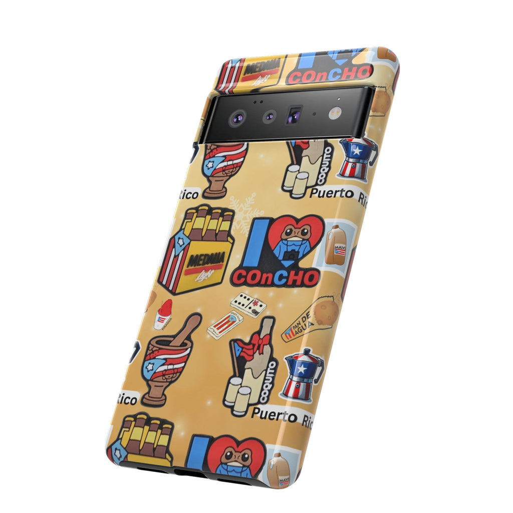 Puerto Rico Sticker Collage Tough Case  ‘I  Concho’ Pattern Phone Case
