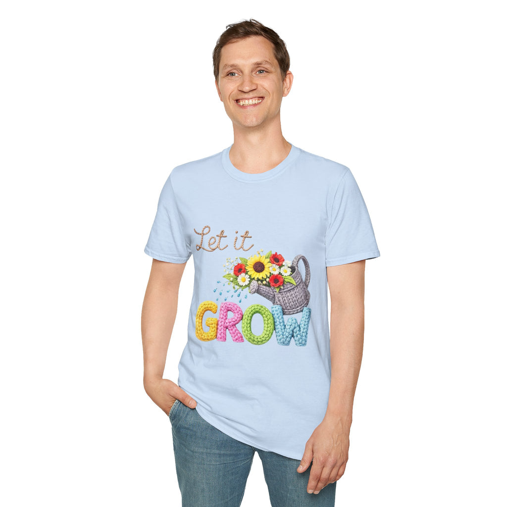 Let It Grow T-Shirt — Floral Watering Can Garden Tee