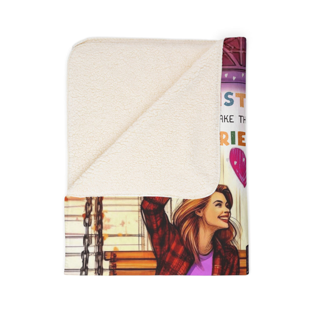 Sisters Make the Best Friends Sherpa Blanket — Cozy Autumn Sister Gift Blanket Gift for Sister
