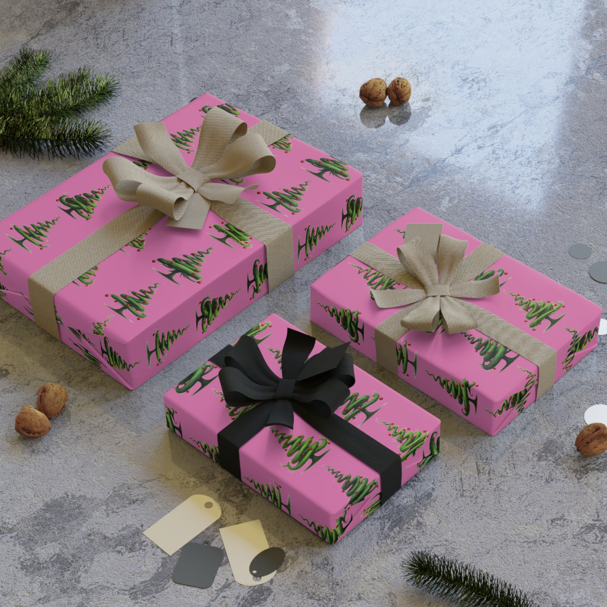Christmas Tree Gift Wrapping Paper Roll - Festive, Colorful Design for Holiday Gift Wrapping
