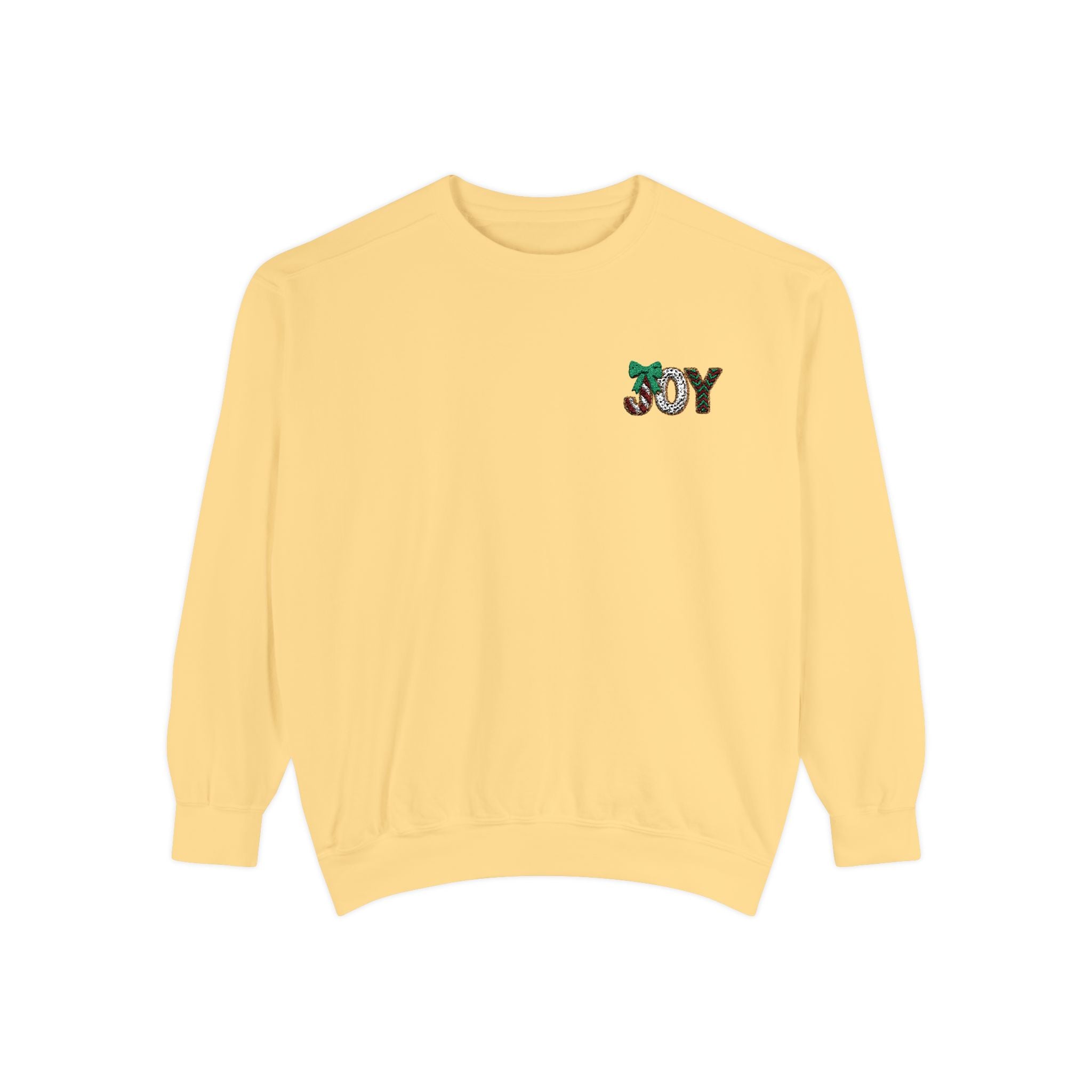JOY Floral Crewneck Sweatshirt — Holiday Botanical Graphic Christmas T-Shirt & Sweater