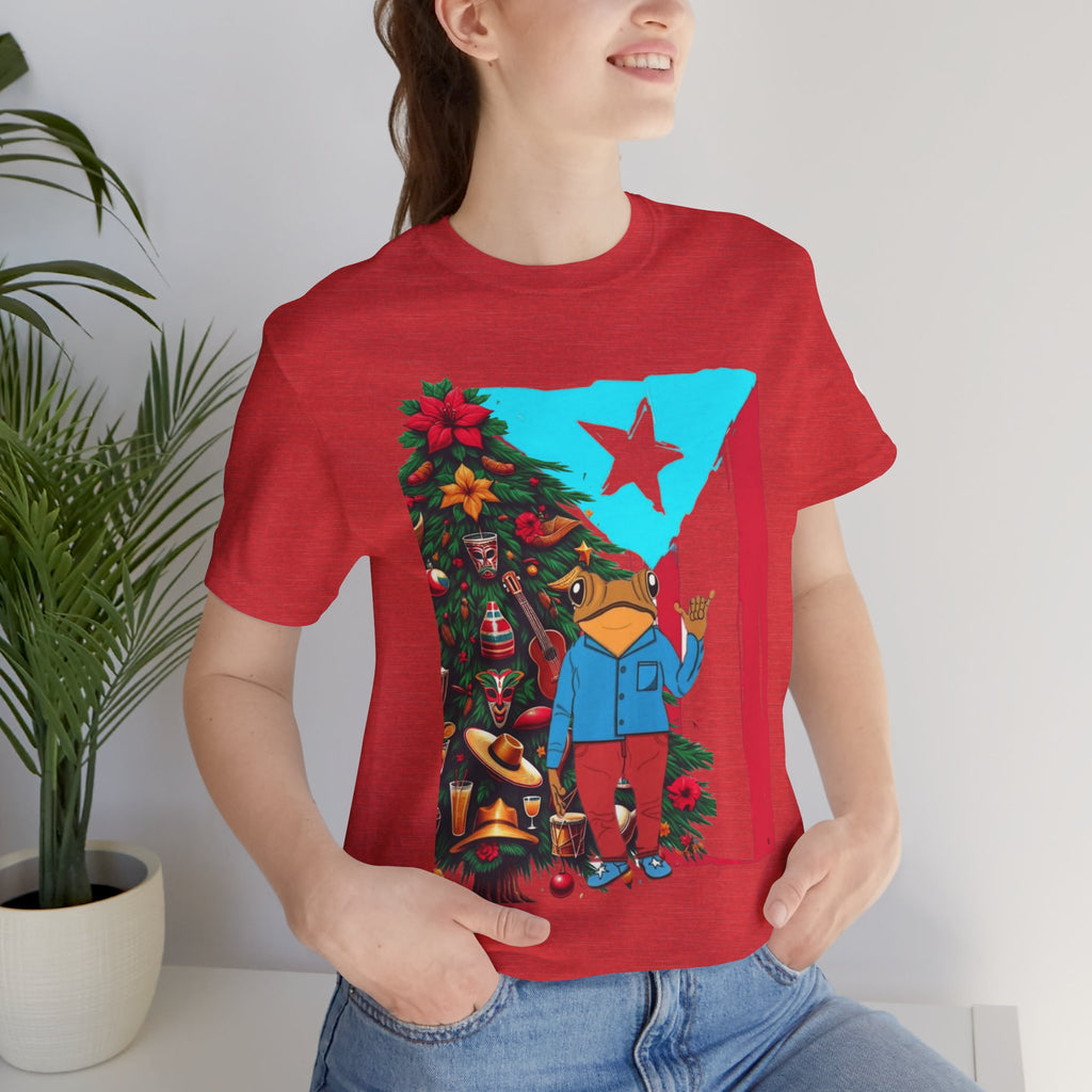 Puerto Rico Holiday T-Shirt  Coquí by Christmas Tree Graphic Puerto Rico’s Navidades