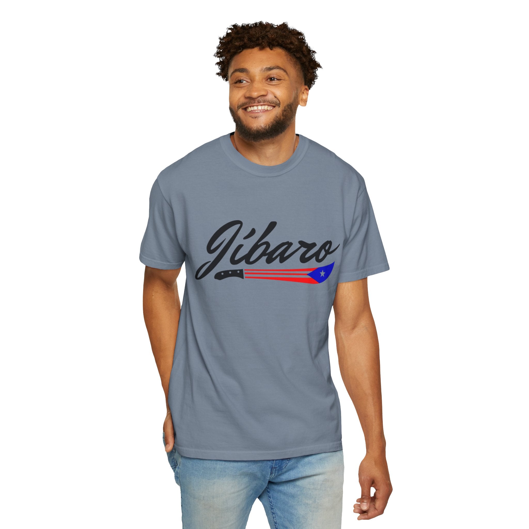 T-Shirt  "Jíbaro" Puerto Rican Heritage Tee (Back Machete  Sombrero de Paja Design) Puerto Rico’s Navidades