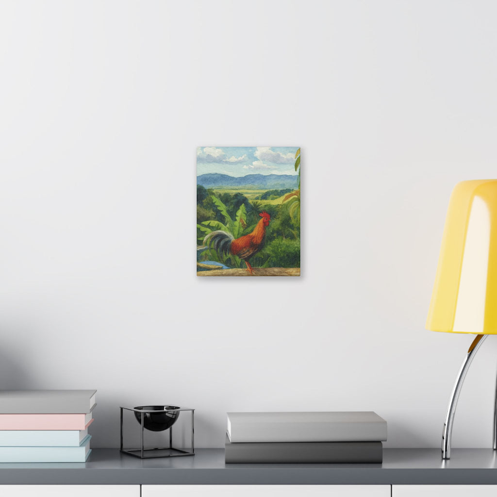 These Puerto Rico inspired Rooster Morning Landscape Canvas