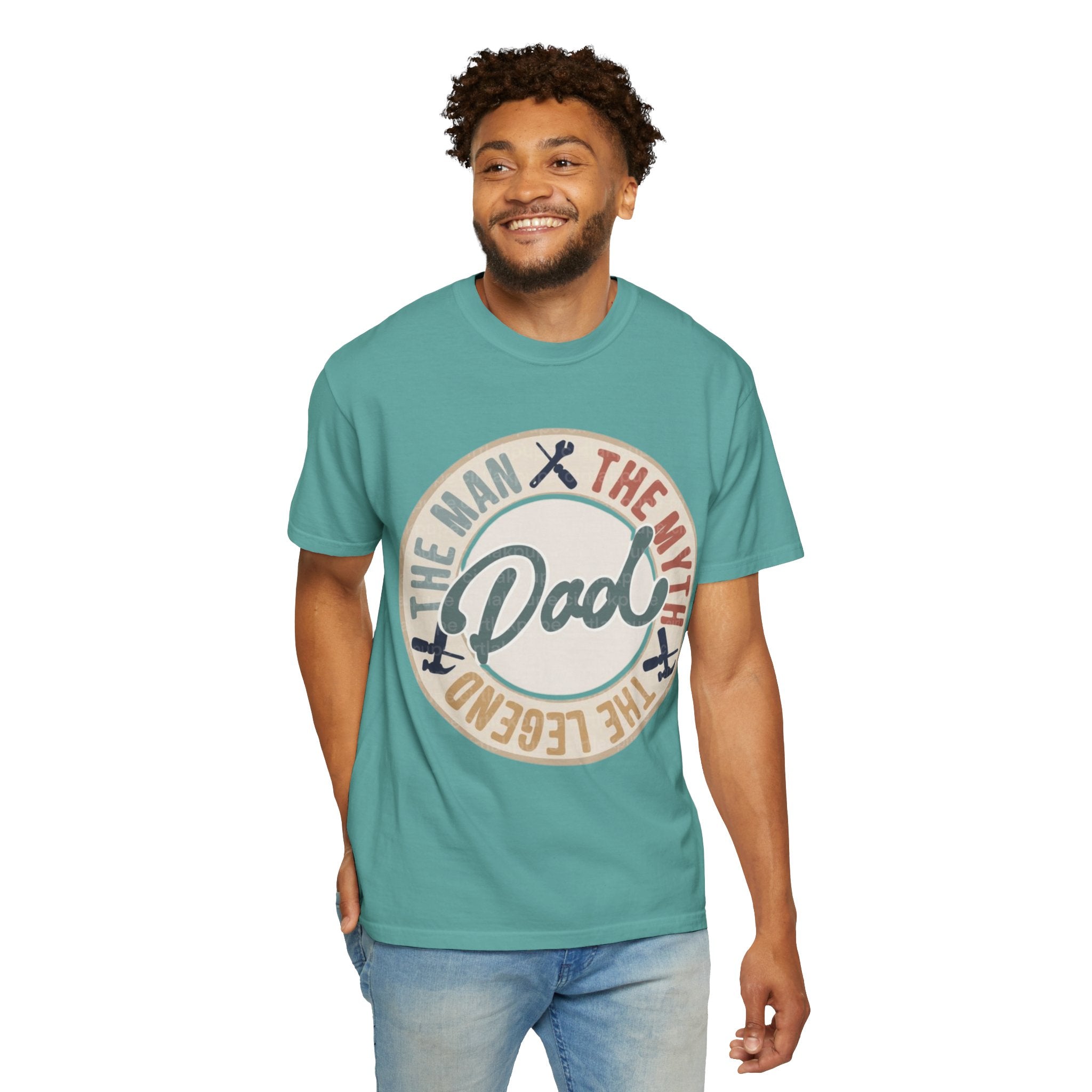Dad Retro Badge T-Shirt — “Dad: The Man, The Myth, The Legend” Father’s Day Tee