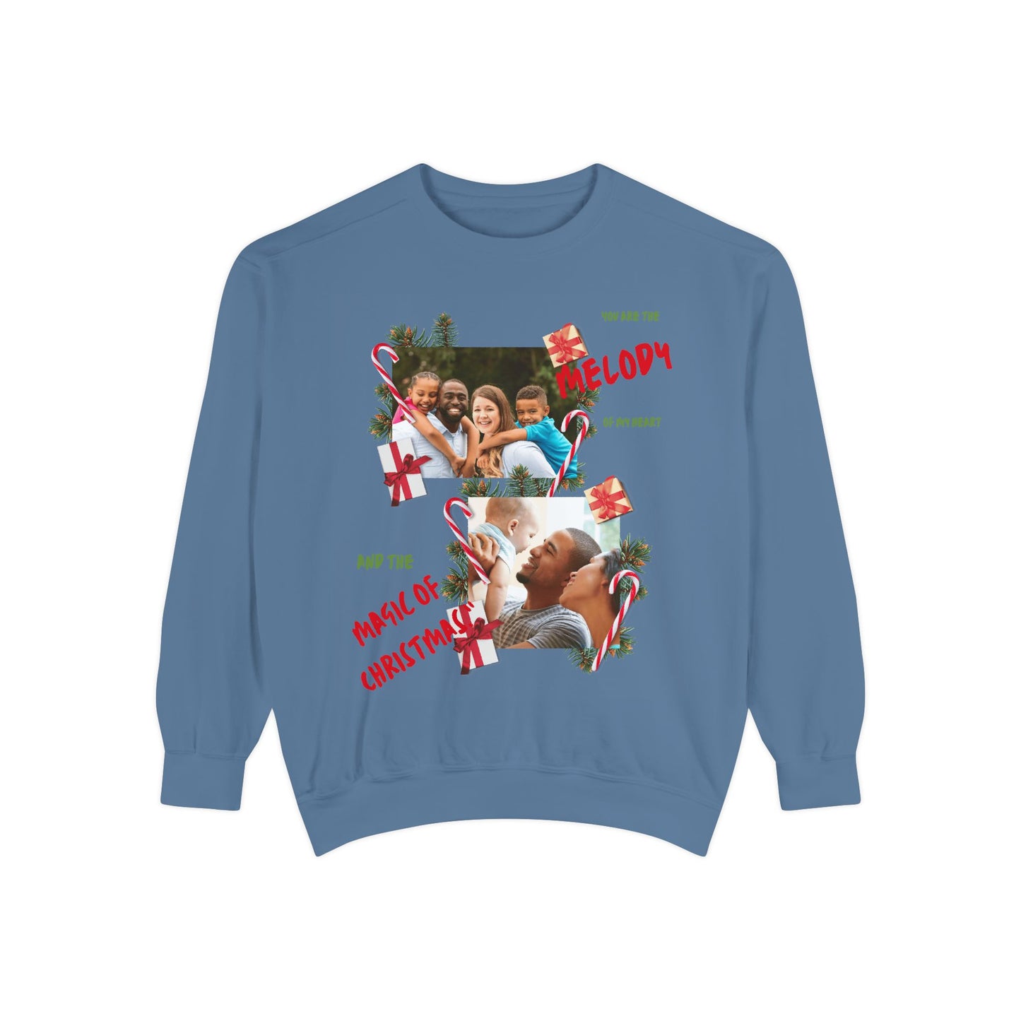 Personalized Christmas Photo Sweatshirt – “You Are the Melody” Holiday Crewneck