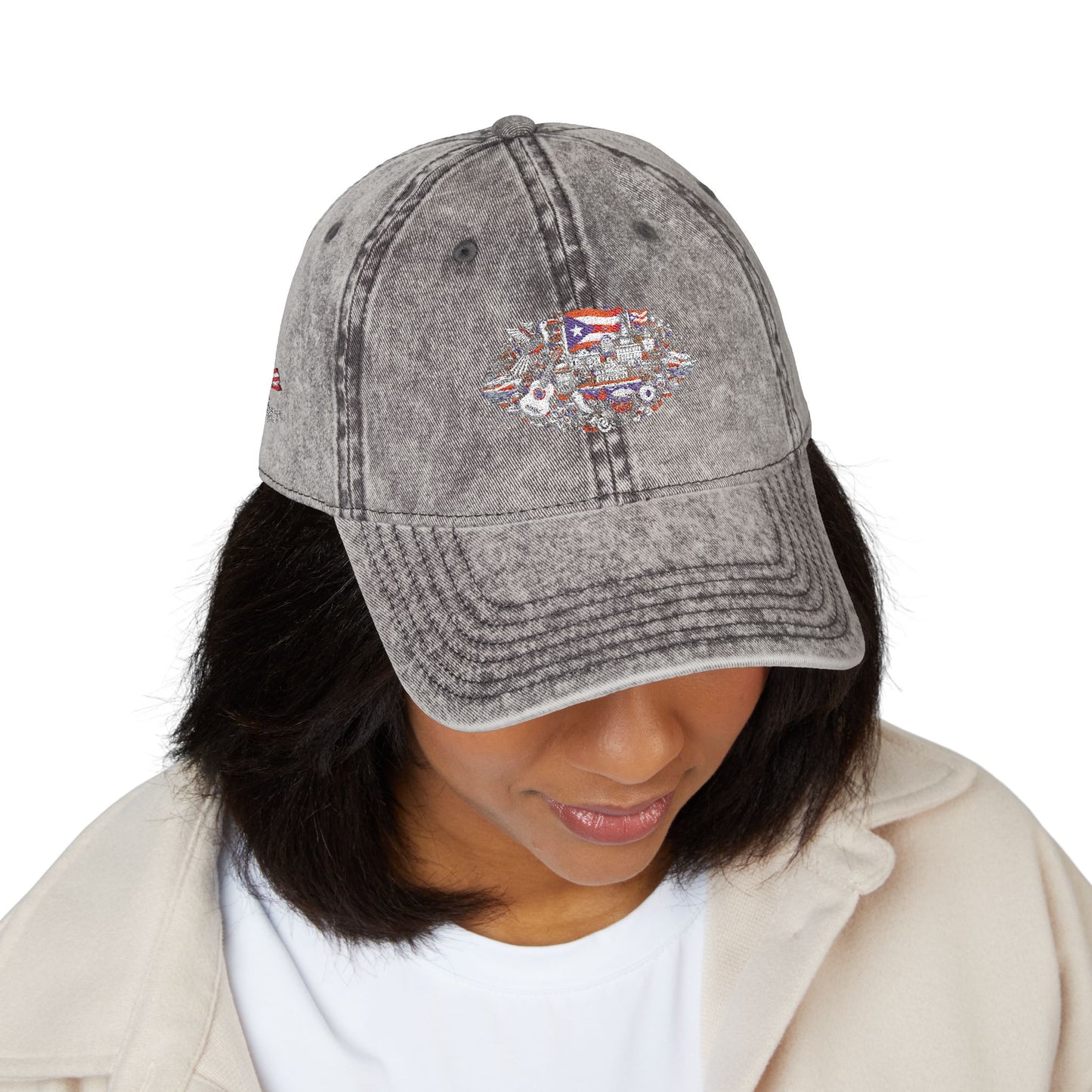 Vintage Embroidered Dad Cap – Unisex Cotton Hat with Distressed Look, Adjustable Fit, Classic Everyday Style