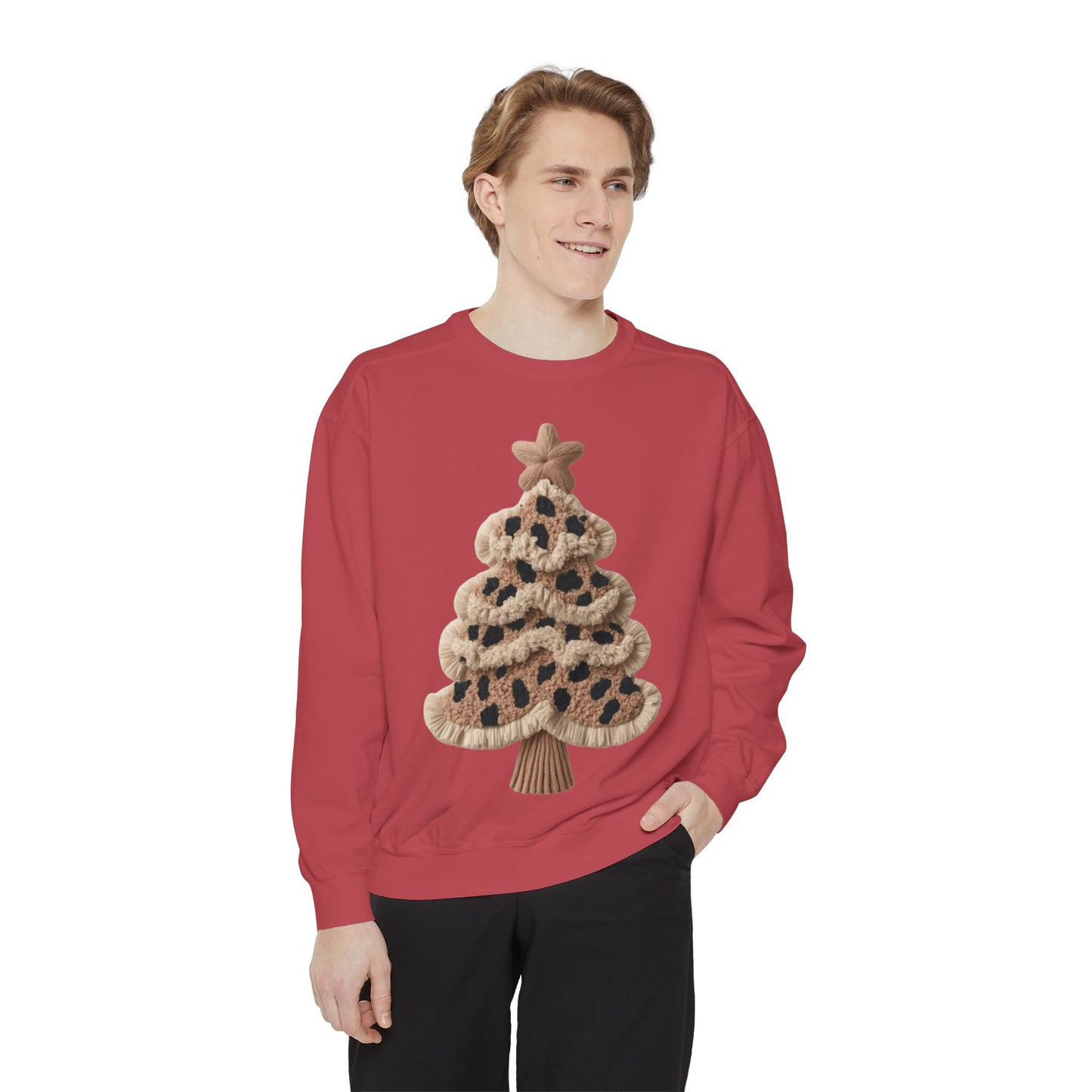 Leopard Knit Christmas Tree Sweatshirt unique festive designs and joyful