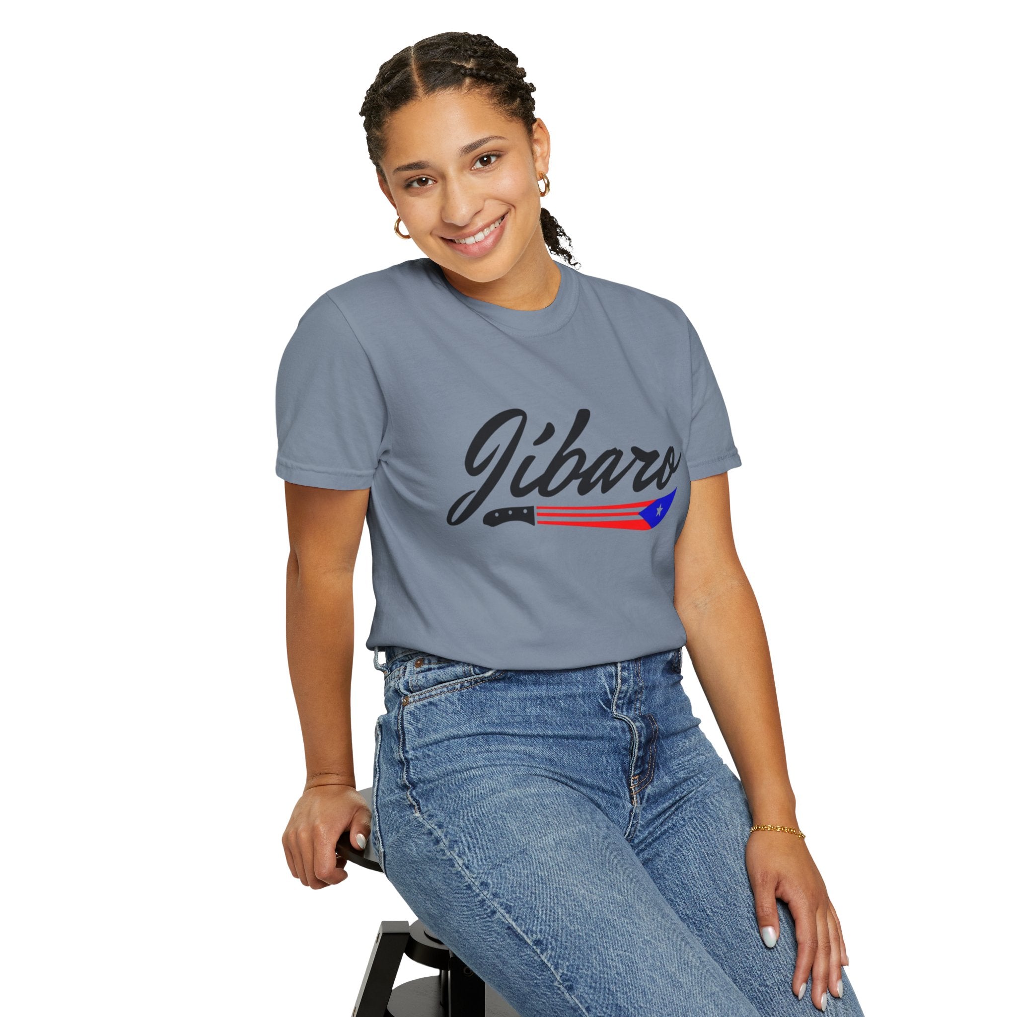 T-Shirt  "Jíbaro" Puerto Rican Heritage Tee (Back Machete  Sombrero de Paja Design) Puerto Rico’s Navidades